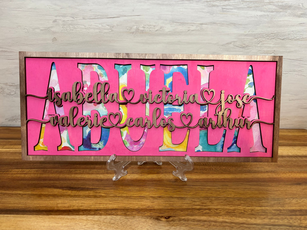 Personalized Mother’s Day Name Frame – Custom Kids or Grandkids Keepsake Gift