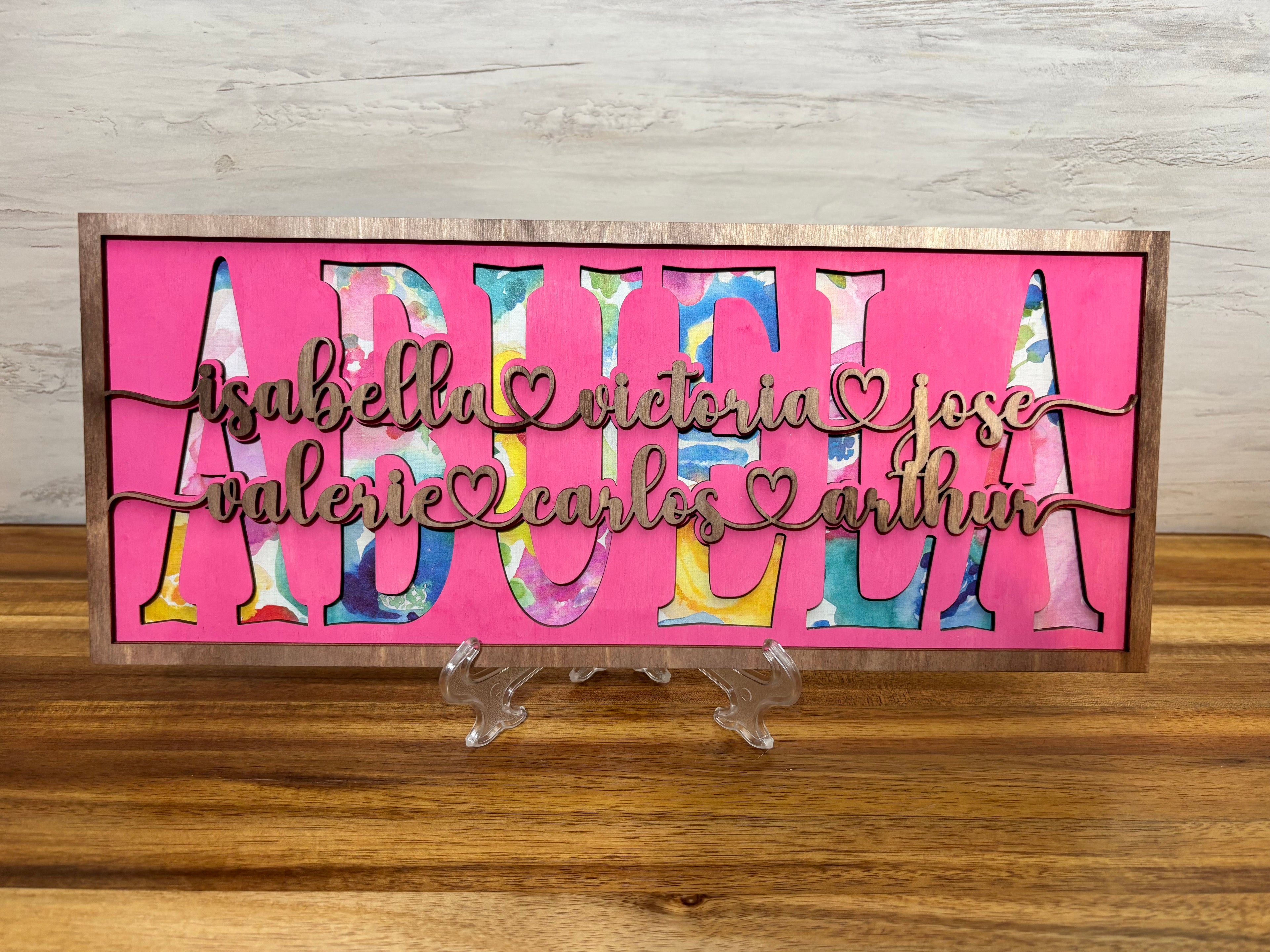 Personalized Mother’s Day Name Frame – Custom Kids or Grandkids Keepsake Gift