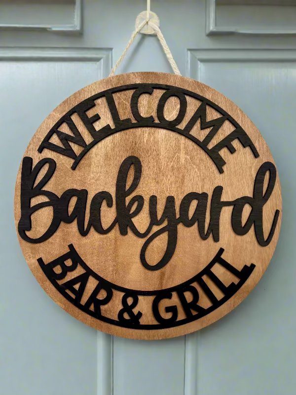 Backyard Bar and Grill Door Hanger S001