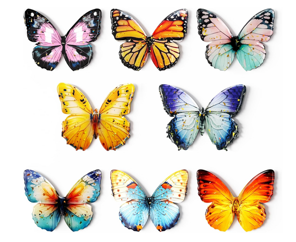 Set of colorful butterfly embellishments 
