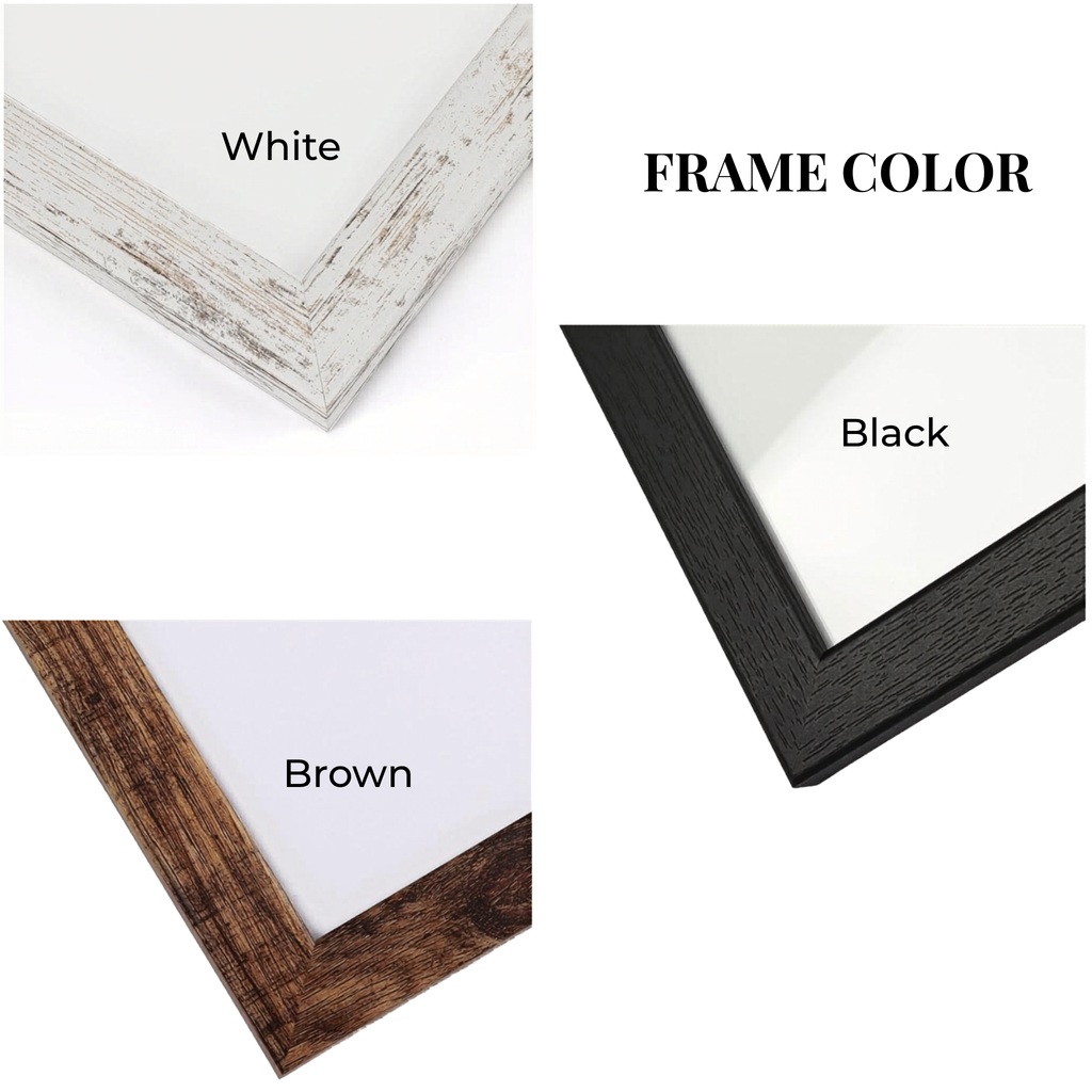 Frame color options for glimmer & glass workshop