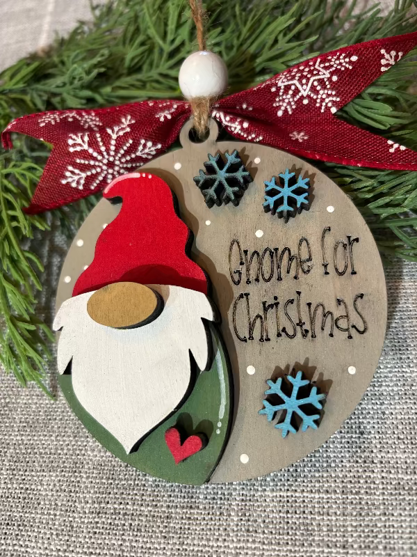 Gnome for Christmas Ornament Bar To-Go Ornament by Coastal Ginger Creations 