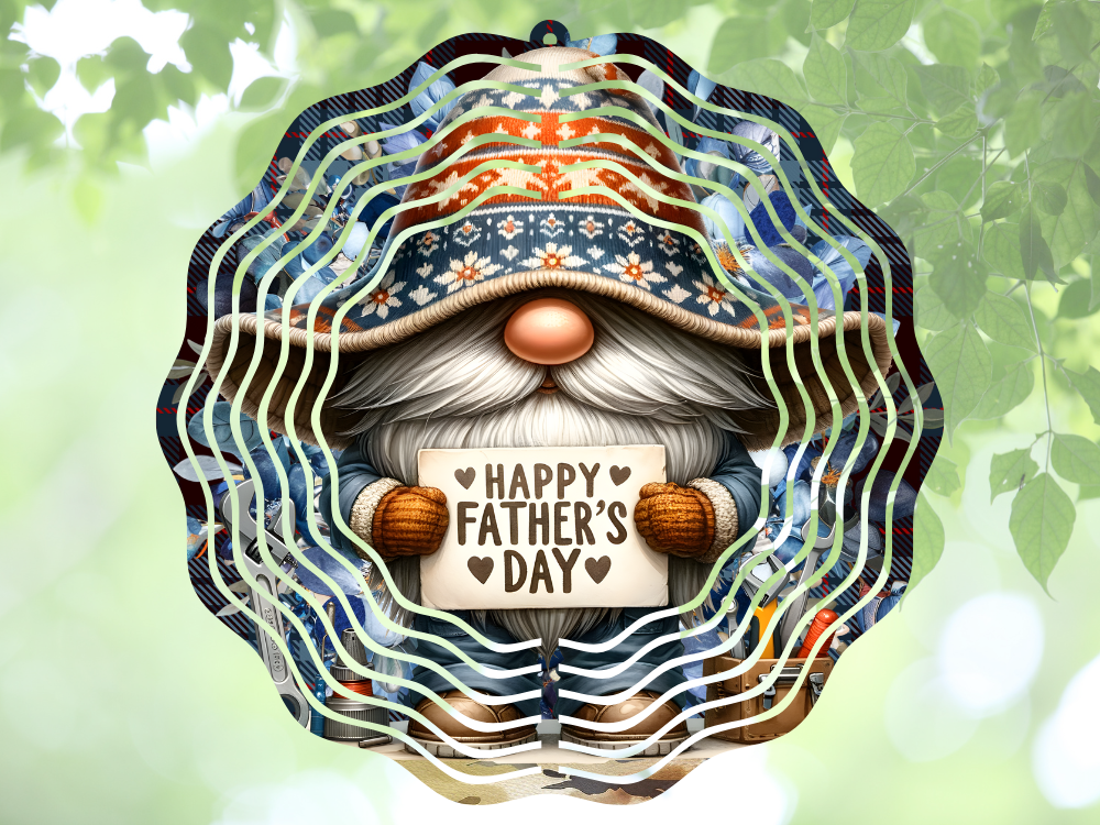 Happy Father's Day Gnome Wind Spinner by Coastal Ginger Creations 