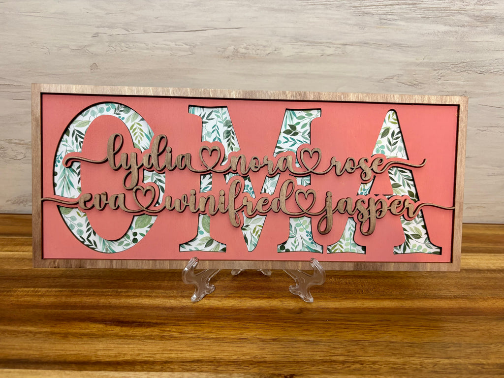 Personalized Mother’s Day Name Frame – Custom Kids or Grandkids Keepsake Gift