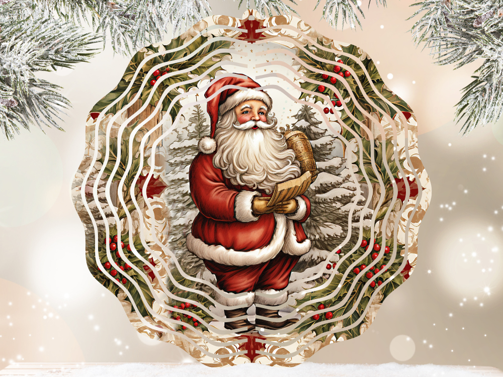 Vintage Santa Claus Wind Spinner by Coastal Ginger Creations 