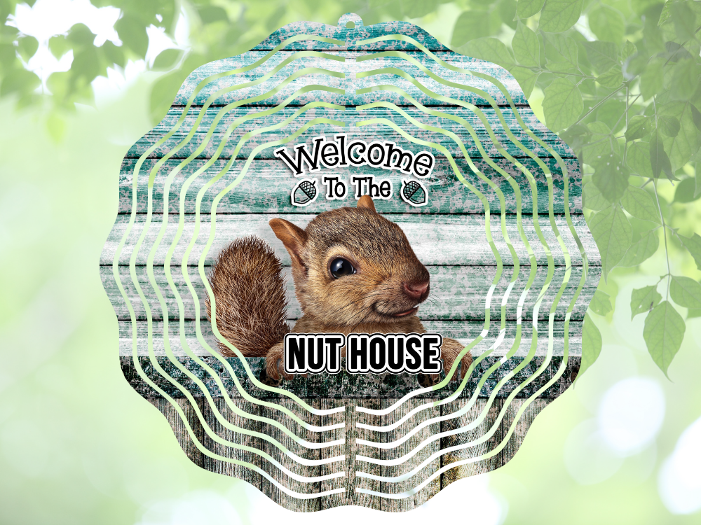 Welcome to the Nut House Squirrel Wind Spinner